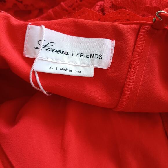 Lovers + Friends Elizabeth Lace Mini Dress Red XS NWT - Picture 7 of 8